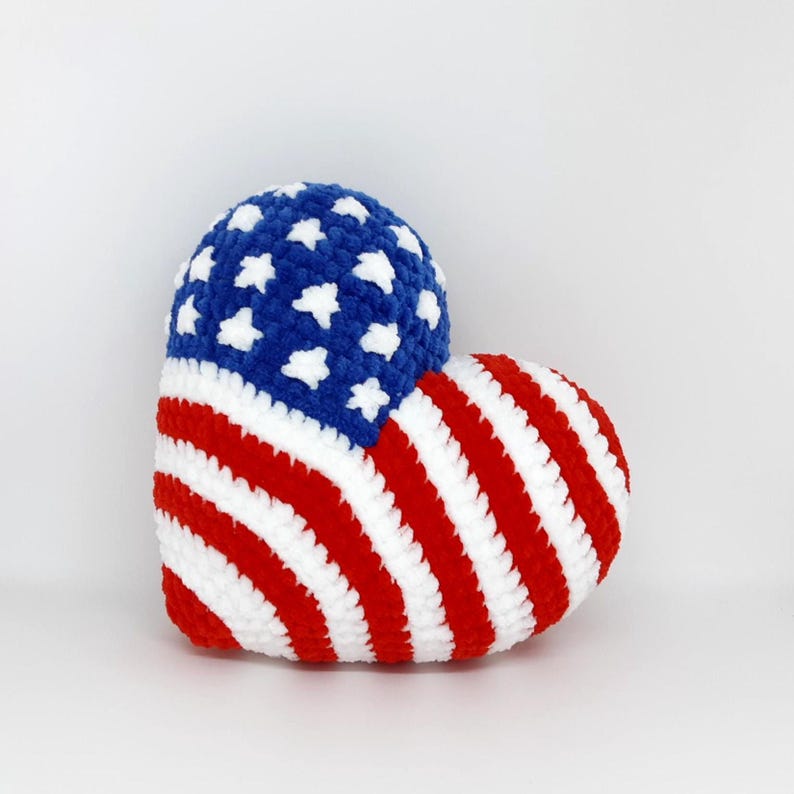 All-American Heart Pillow Crochet Pattern