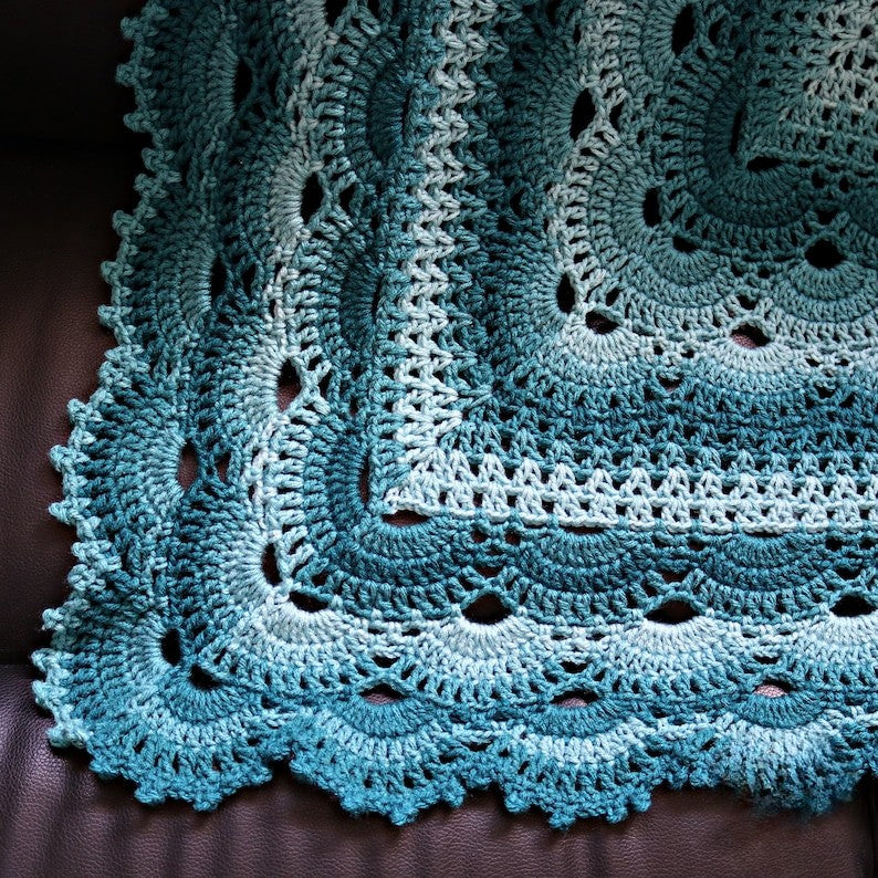 Ocean Shells Blanket Crochet Pattern