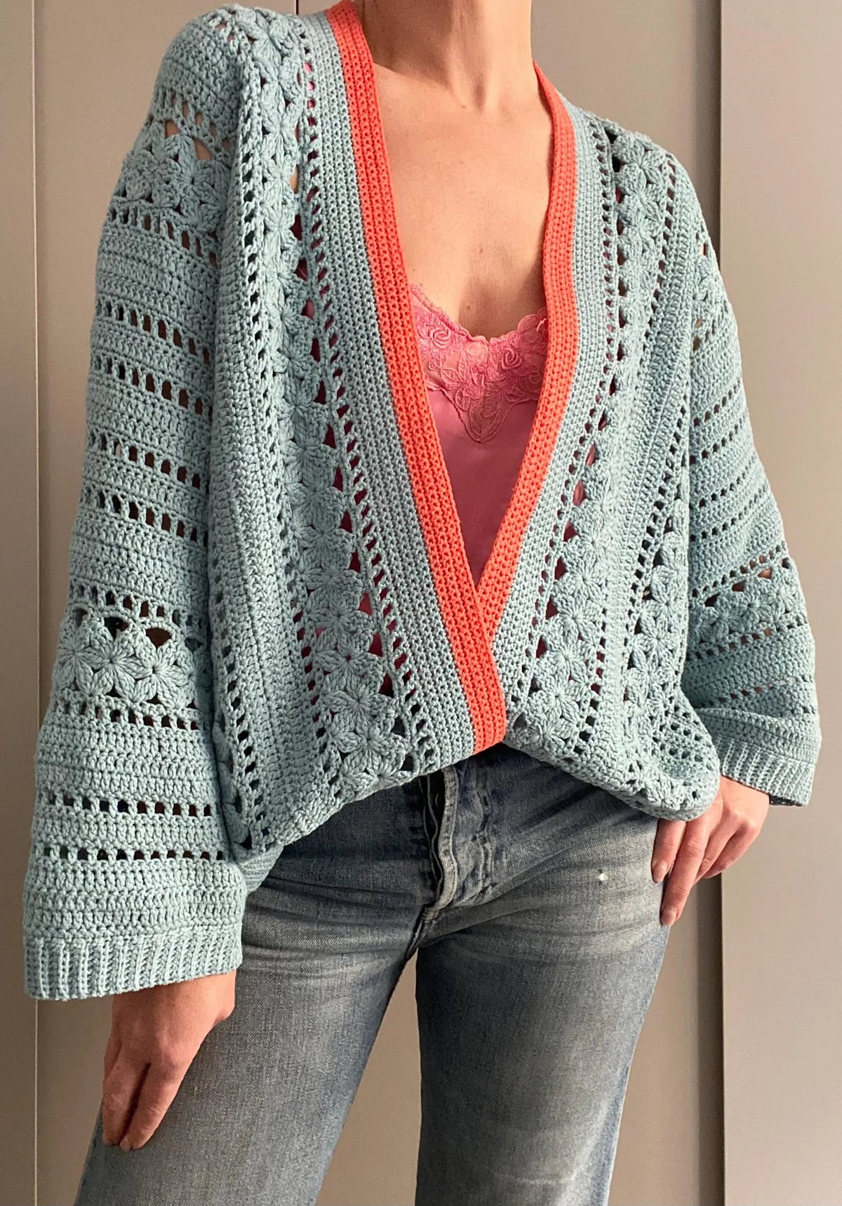 Mint Blossom Cardigan Crochet Pattern