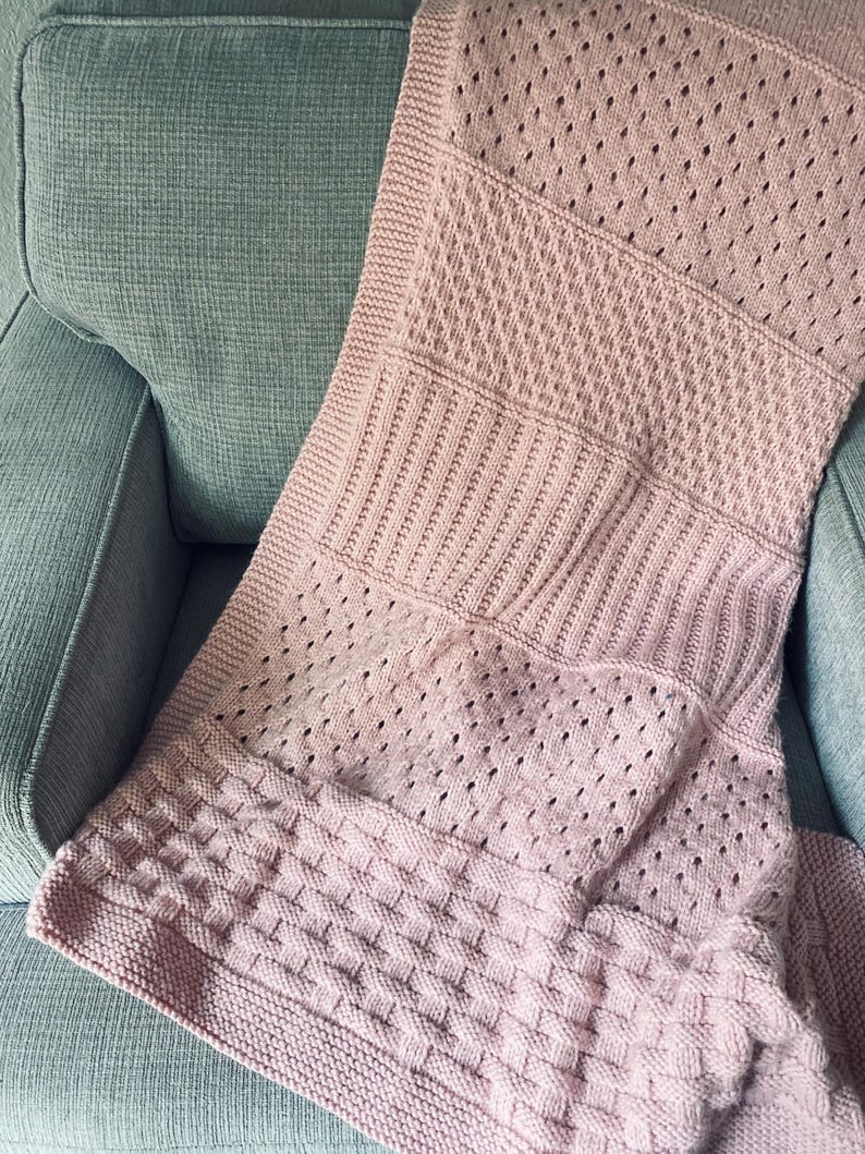 Rosy Fields Blanket Knitting Pattern