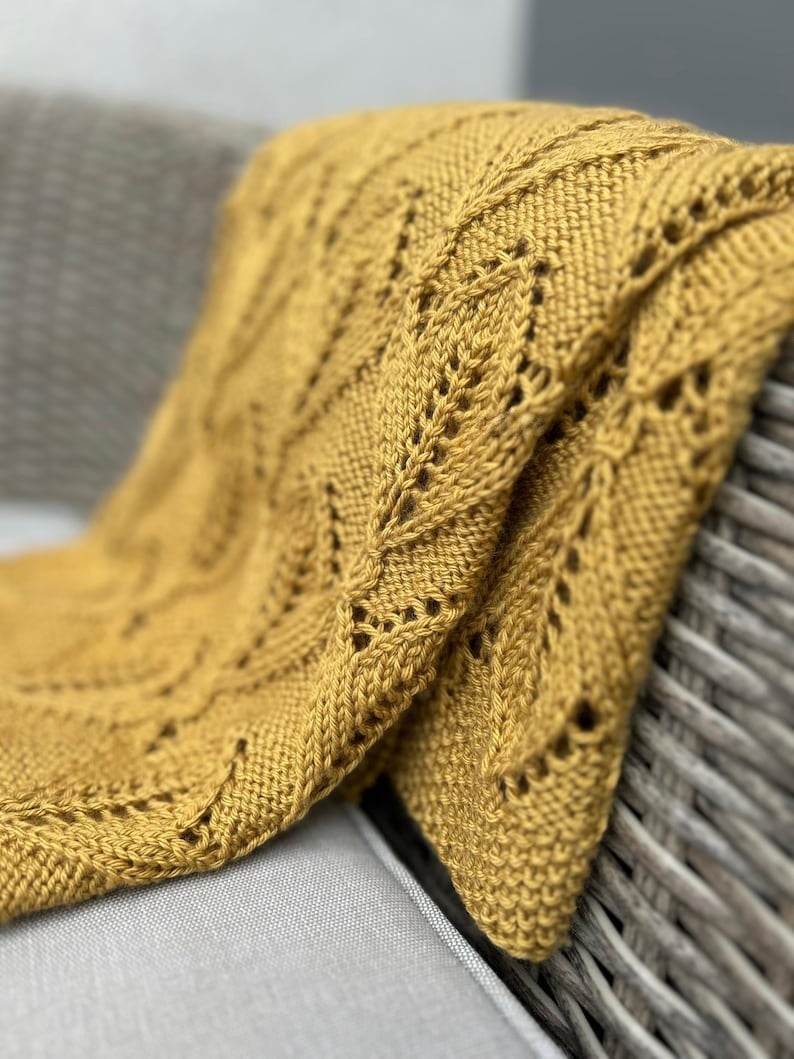 Goldenleaf Blanket Knitting Pattern