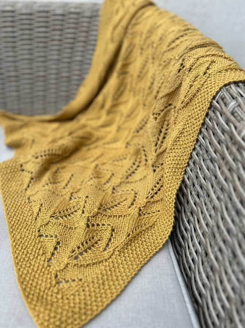 Goldenleaf Blanket Knitting Pattern