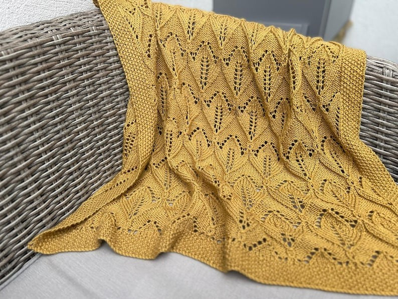 Goldenleaf Blanket Knitting Pattern