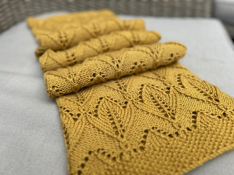 Goldenleaf Blanket Knitting Pattern