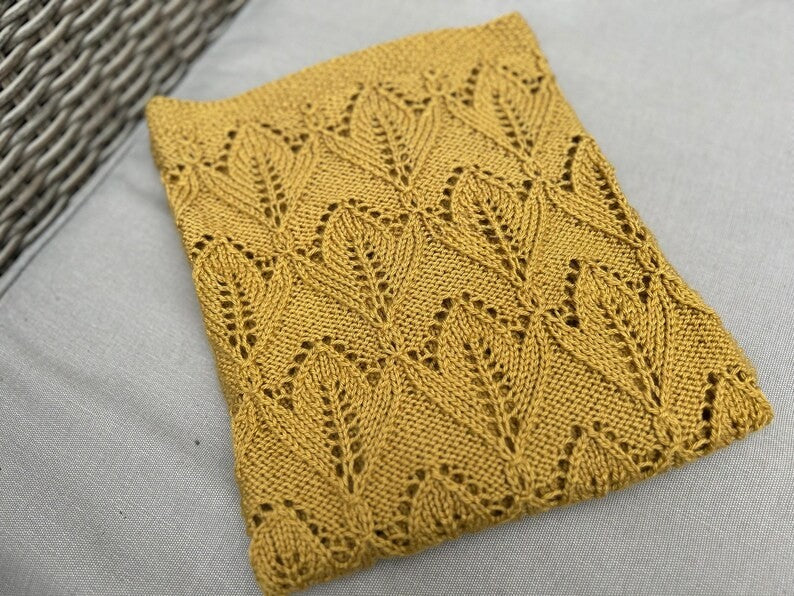 Goldenleaf Blanket Knitting Pattern