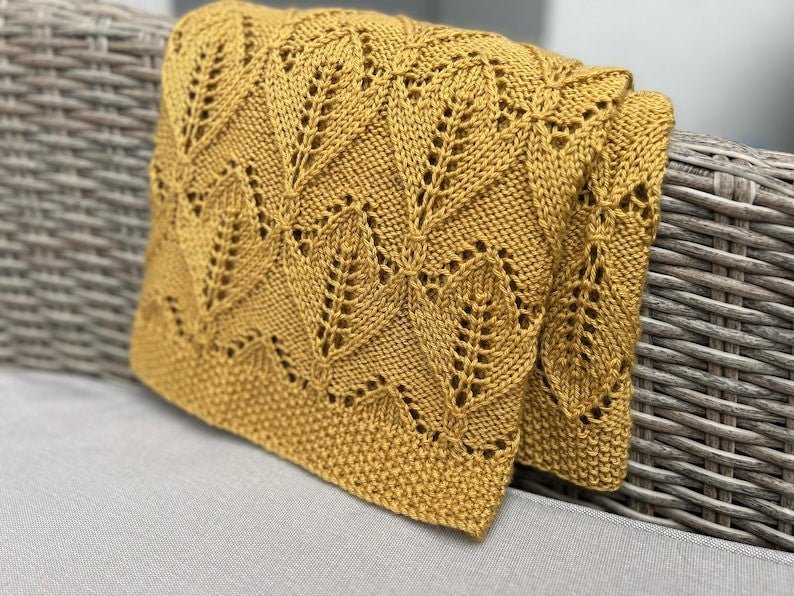 Goldenleaf Blanket Knitting Pattern