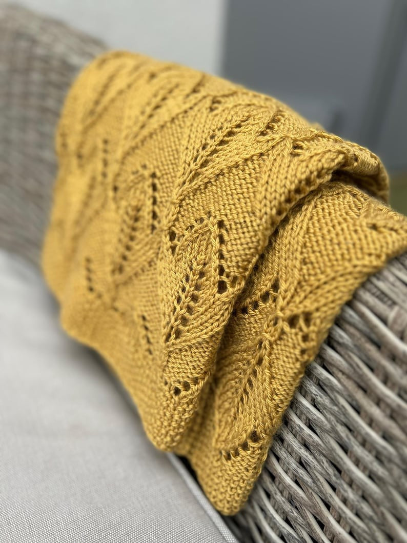 Goldenleaf Blanket Knitting Pattern