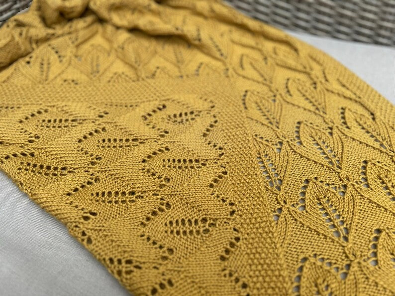 Goldenleaf Blanket Knitting Pattern