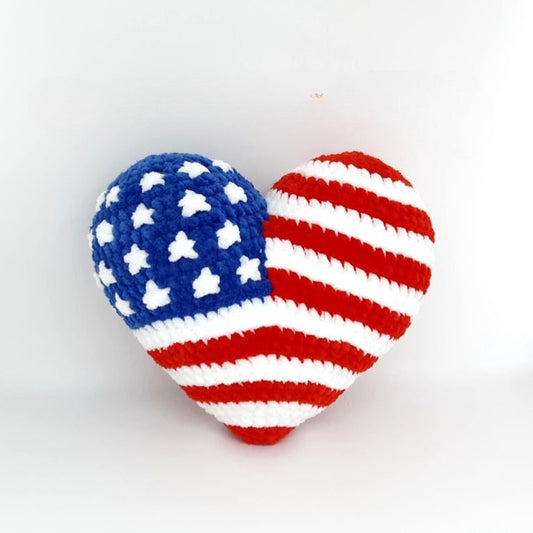 All-American Heart Pillow Crochet Pattern