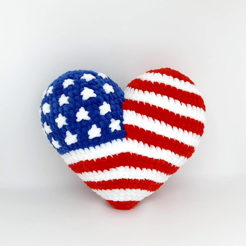 All-American Heart Pillow Crochet Pattern