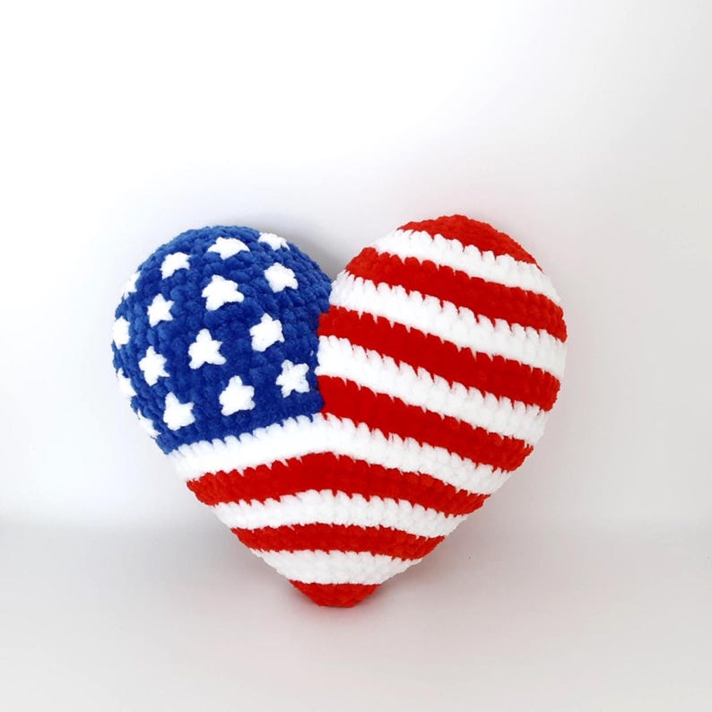 All-American Heart Pillow Crochet Pattern