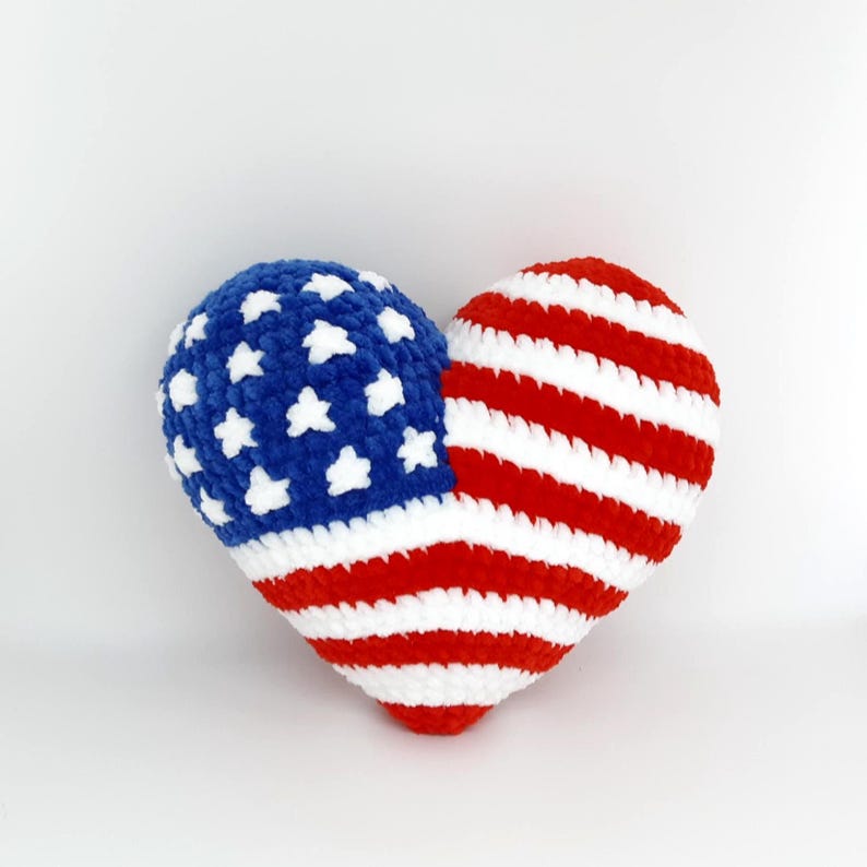 All-American Heart Pillow Crochet Pattern