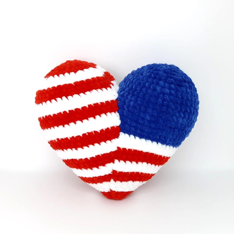 All-American Heart Pillow Crochet Pattern