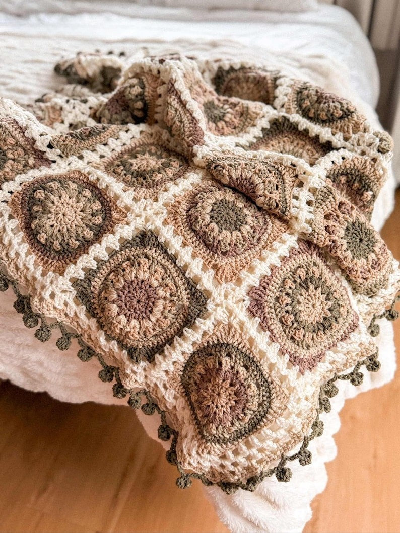 Colorful Square Blanket Crochet Pattern