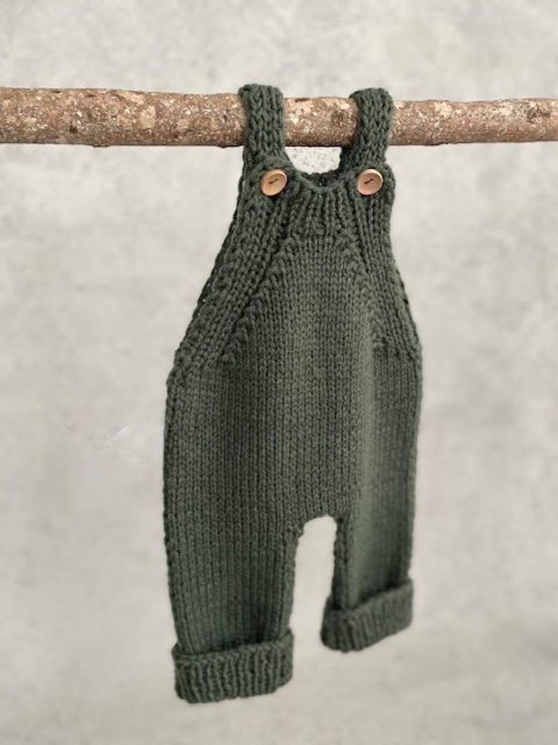Rustic Baby Overalls Knitting Pattern