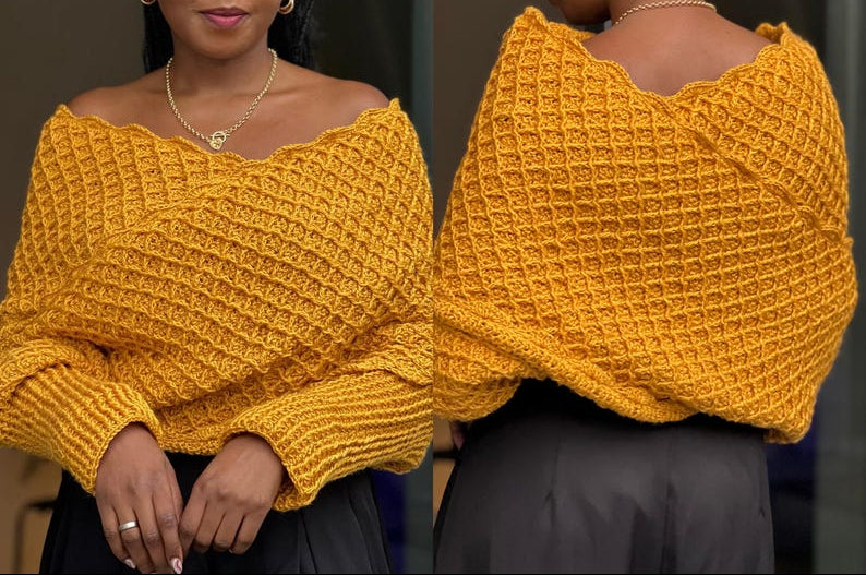 Diamond Wrap Sweater Crochet Pattern