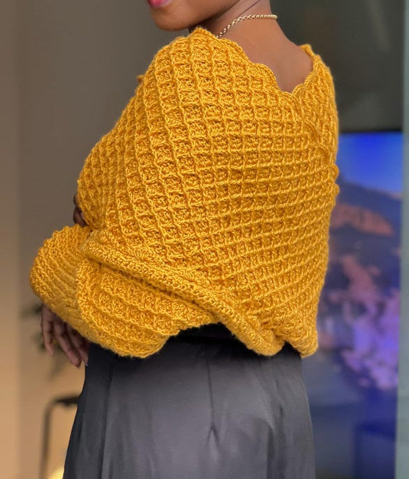 Diamond Wrap Sweater Crochet Pattern