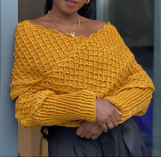 Diamond Wrap Sweater Crochet Pattern