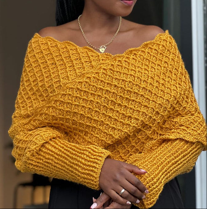 Diamond Wrap Sweater Crochet Pattern