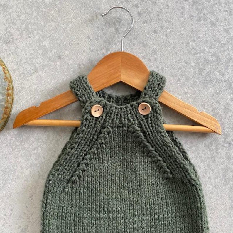 Rustic Baby Overalls Knitting Pattern