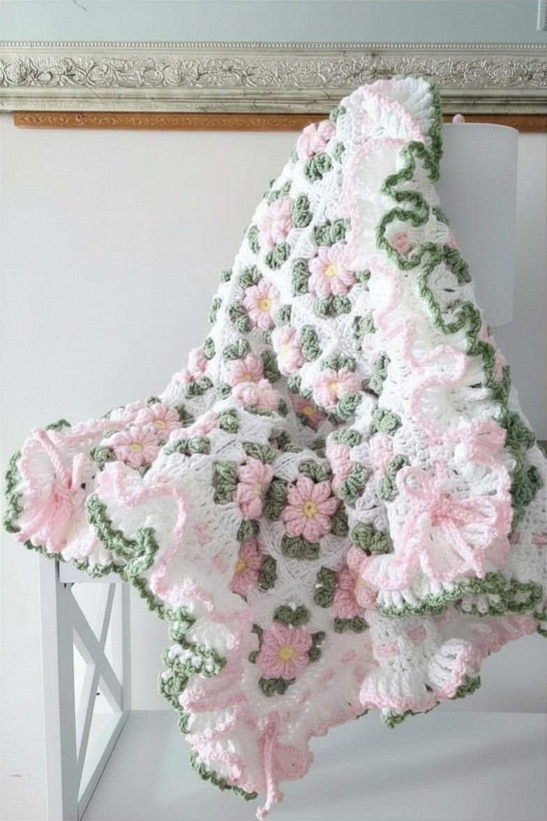 Blush Flower Blanket Crochet Pattern