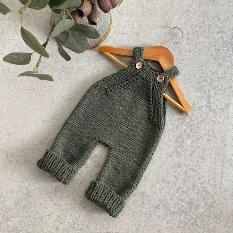 Rustic Baby Overalls Knitting Pattern