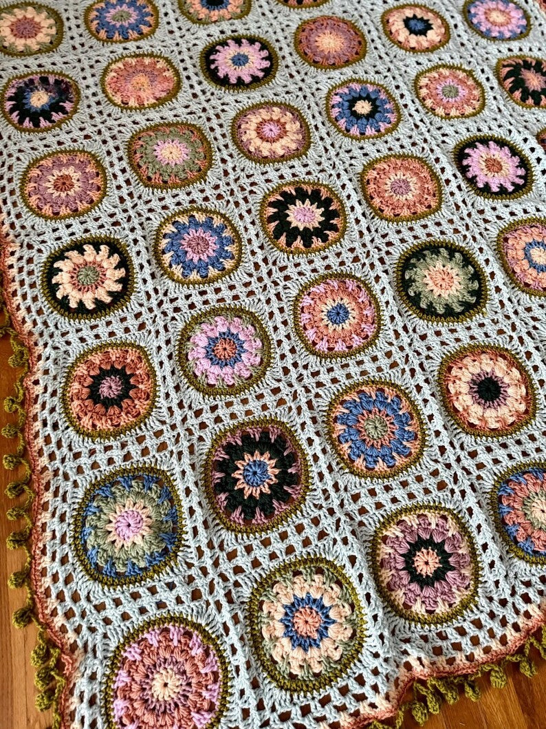Colorful Square Blanket Crochet Pattern