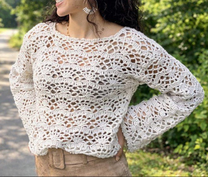 Beach Lace Sweater Crochet Pattern