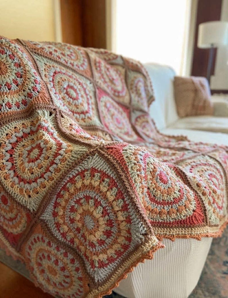 Floral Squares Blanket Crochet Pattern