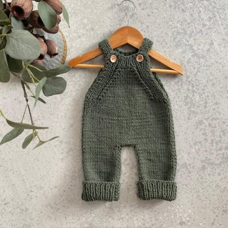 Rustic Baby Overalls Knitting Pattern