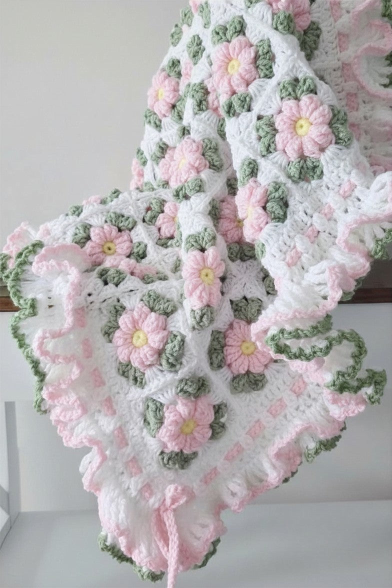 Blush Flower Blanket Crochet Pattern