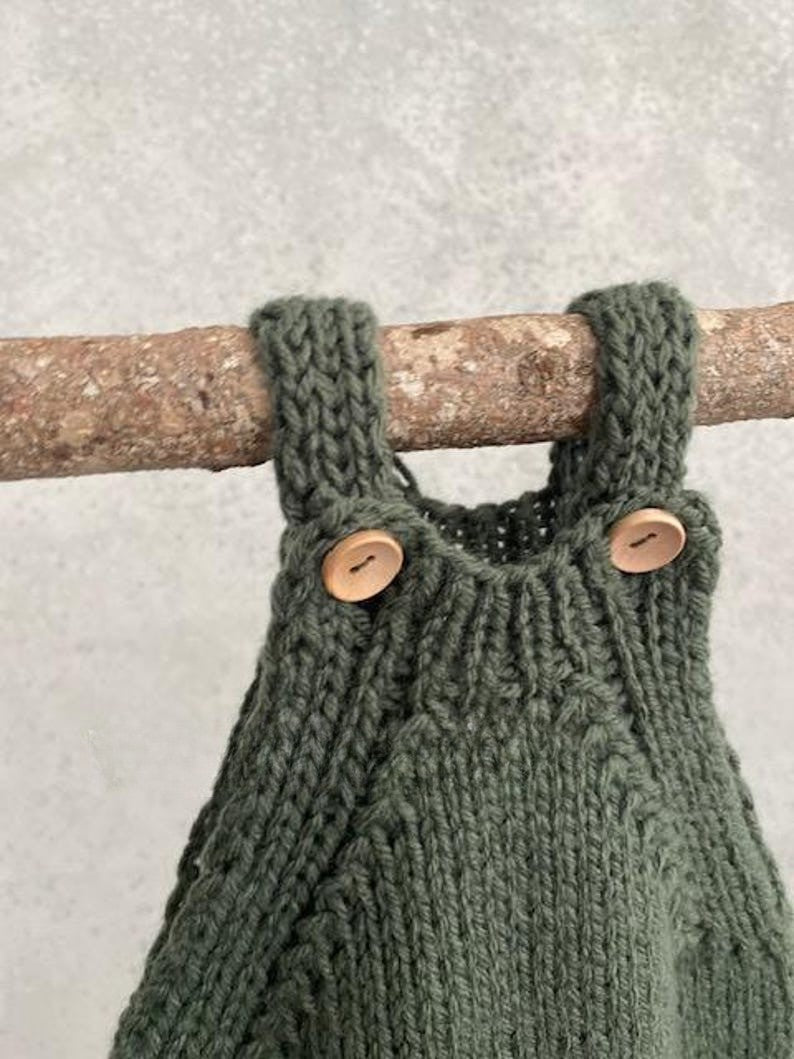 Rustic Baby Overalls Knitting Pattern