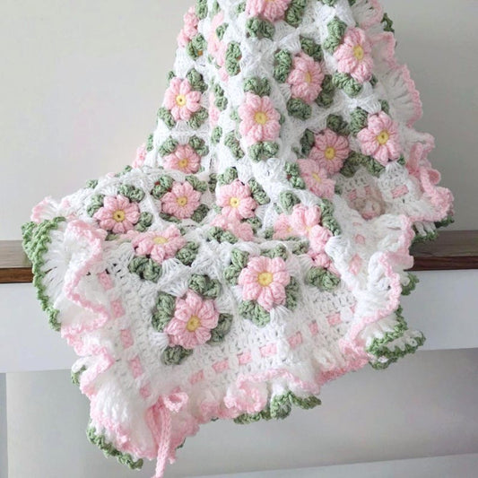 Blush Flower Blanket Crochet Pattern