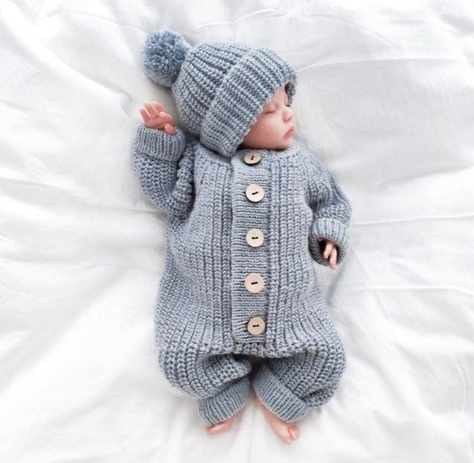 Frosted Blue Baby Set Knitting Pattern