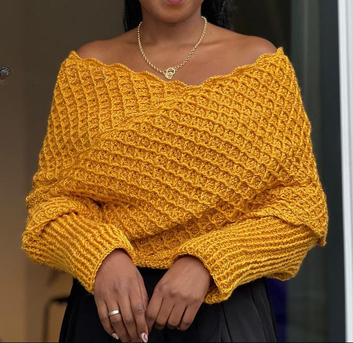 Diamond Wrap Sweater Crochet Pattern