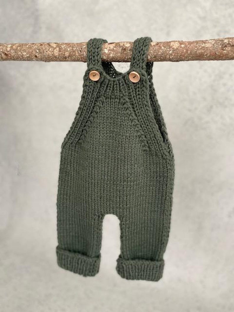 Rustic Baby Overalls Knitting Pattern
