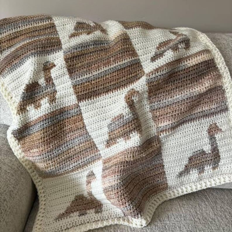 Dino Blanket Crochet Pattern