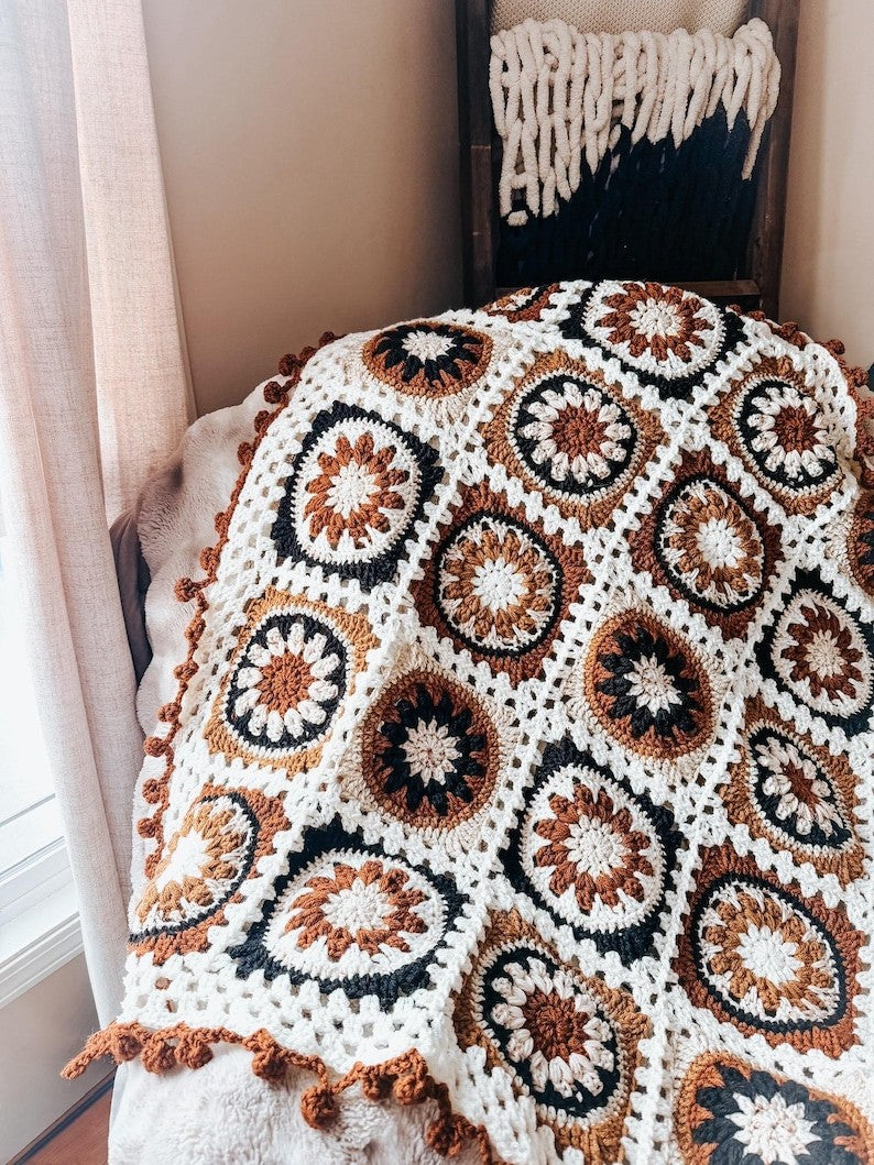Colorful Square Blanket Crochet Pattern
