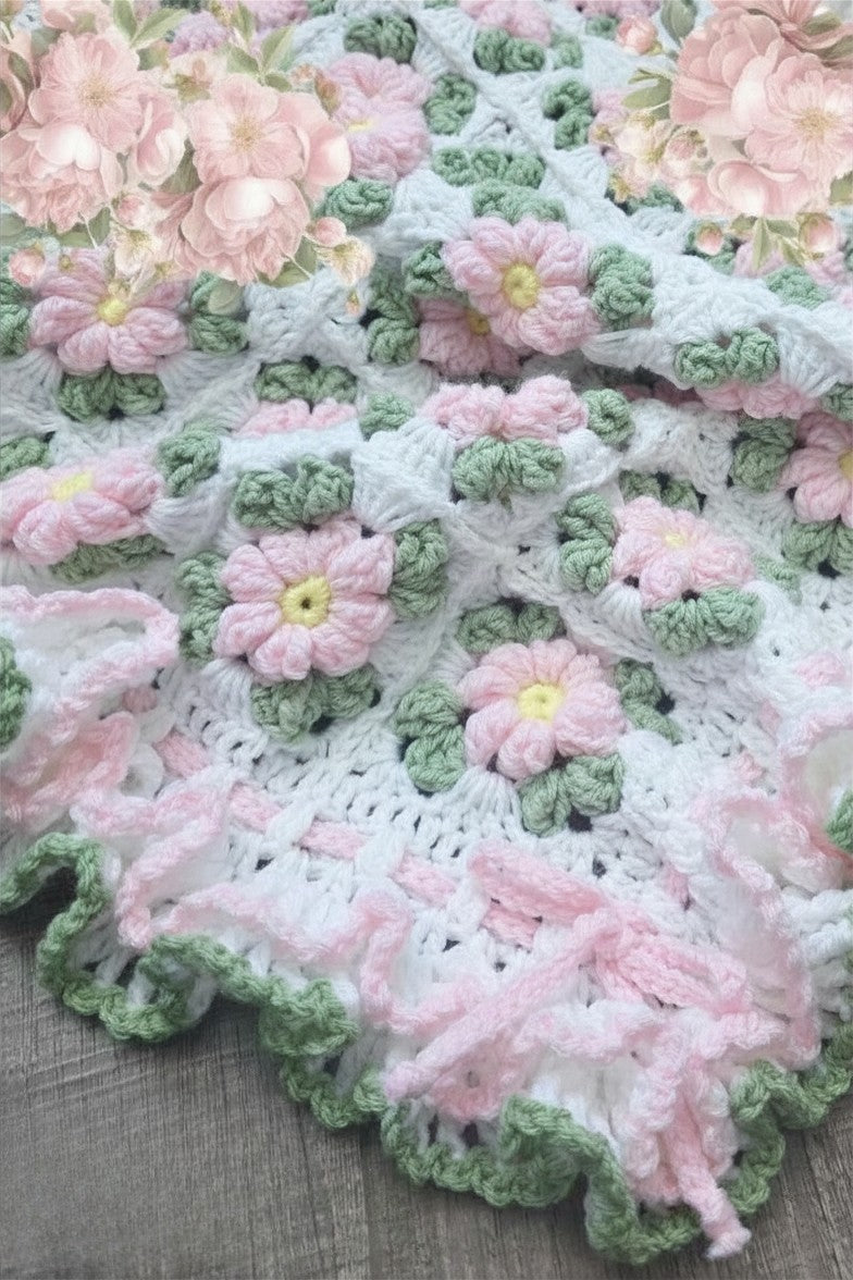 Blush Flower Blanket Crochet Pattern