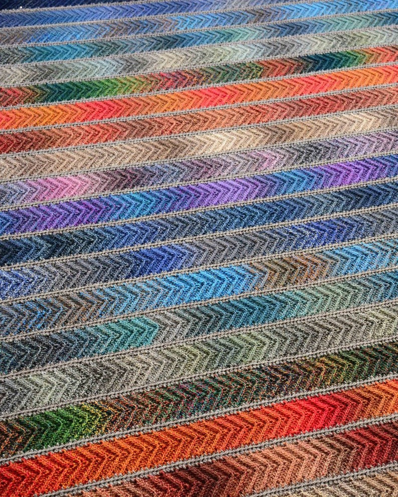 Colorwave Blanket Crochet Pattern