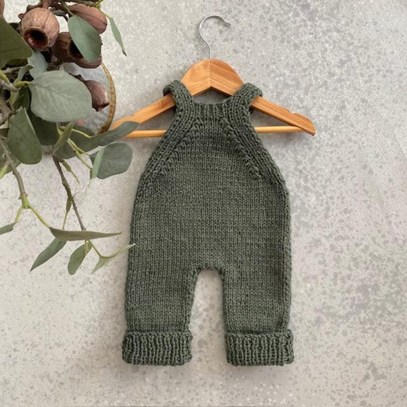 Rustic Baby Overalls Knitting Pattern
