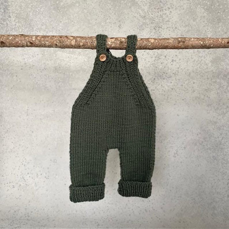 Rustic Baby Overalls Knitting Pattern