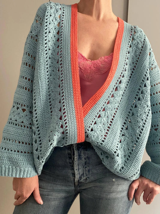 Mint Blossom Cardigan Crochet Pattern