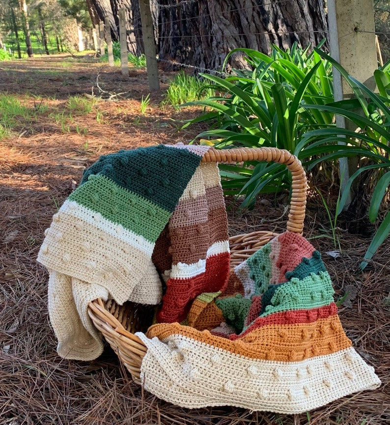 Autumn Bobble Blanket Crochet Pattern