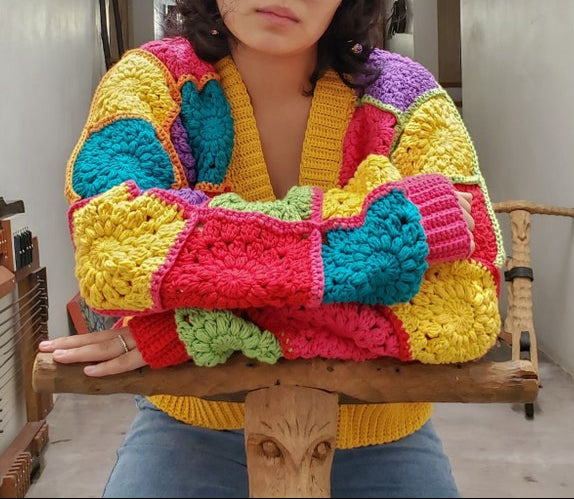 Colorburst Cardigan Crochet Pattern