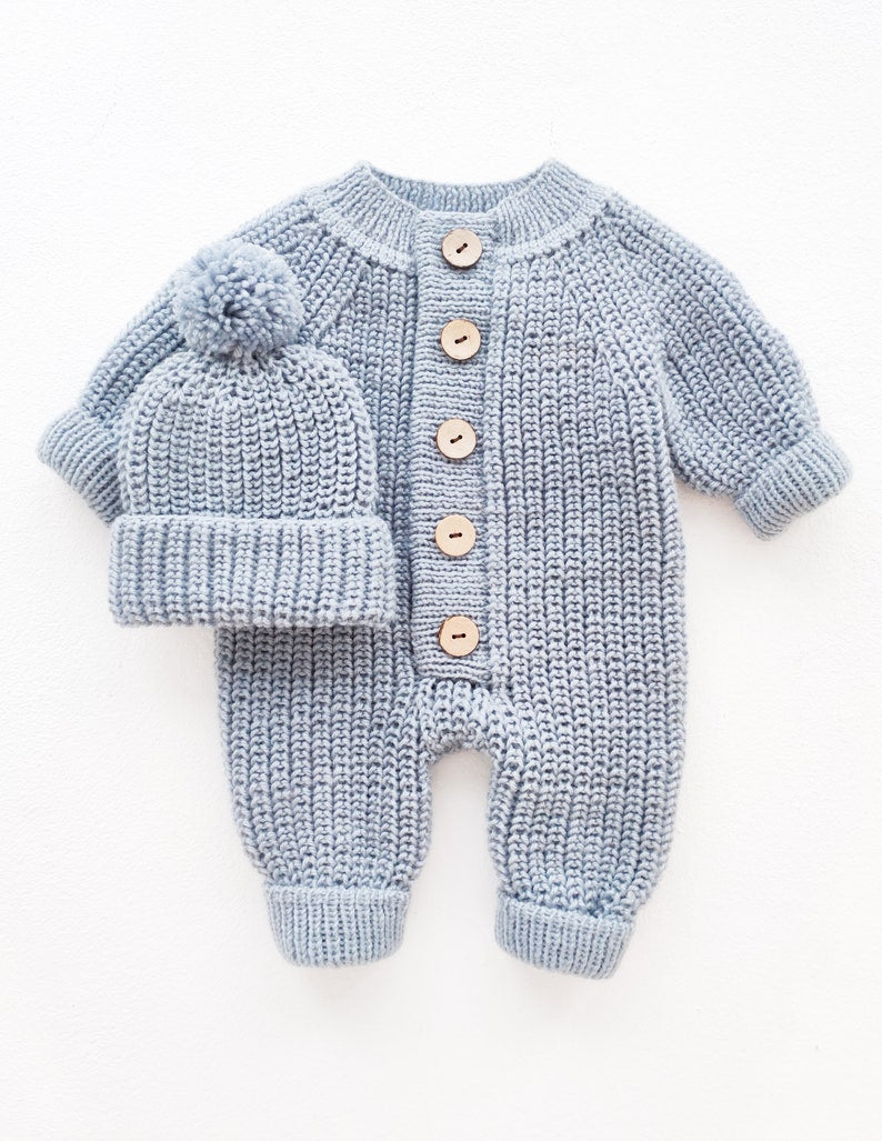 Frosted Blue Baby Set Knitting Pattern