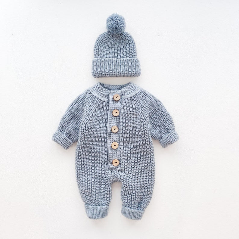 Frosted Blue Baby Set Knitting Pattern