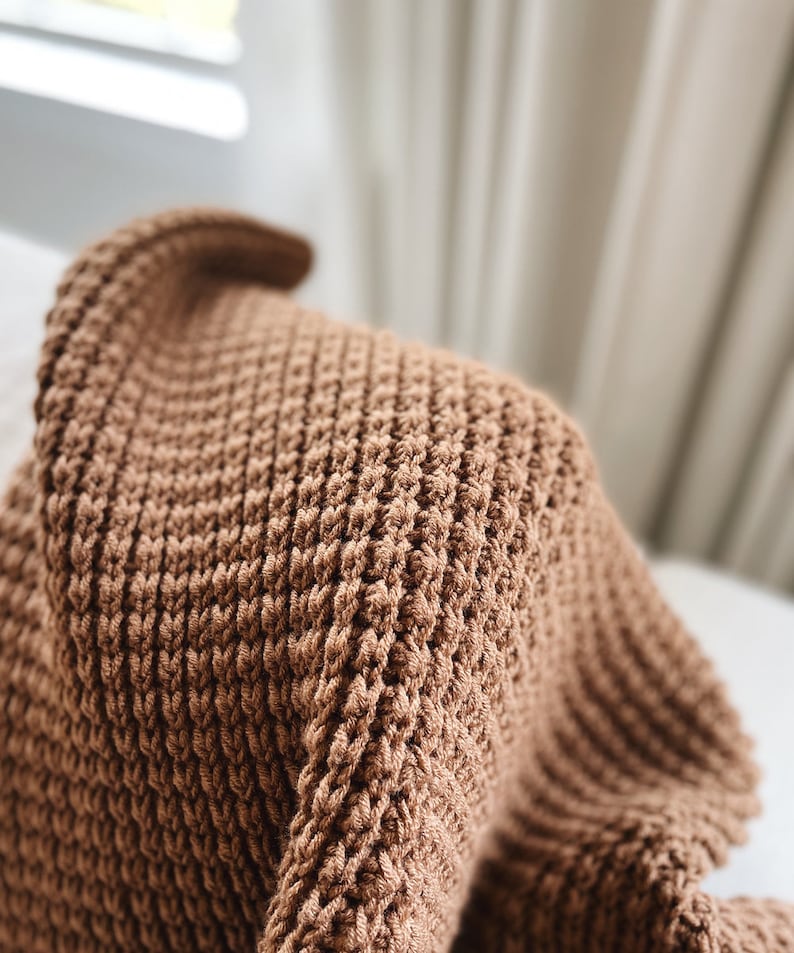 Mocha Ribbed Blanket Crochet Pattern