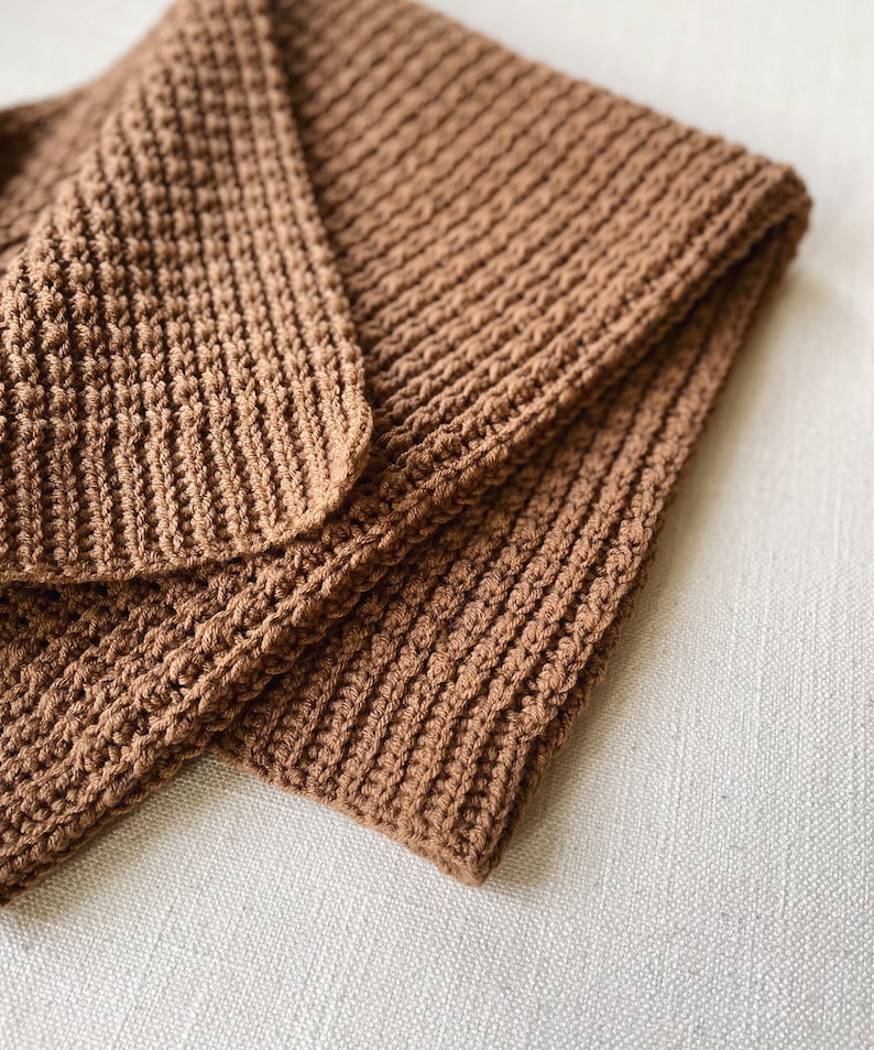 Mocha Ribbed Blanket Crochet Pattern