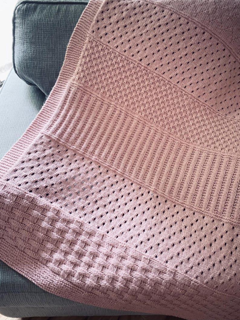 Rosy Fields Blanket Knitting Pattern